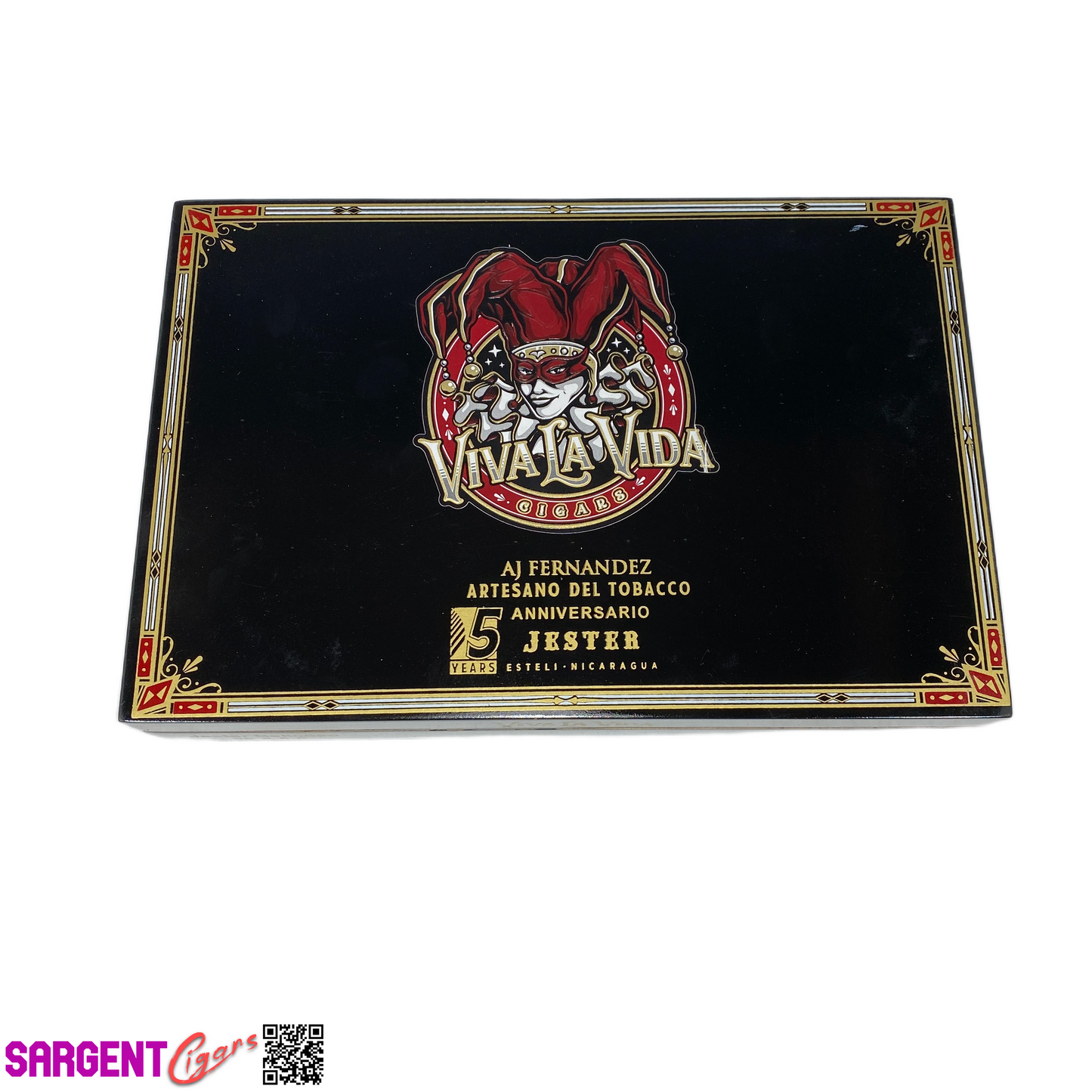 Viva La Vida Jester Belicoso Empty Wooden Cigar Box 10x6.5x1.75