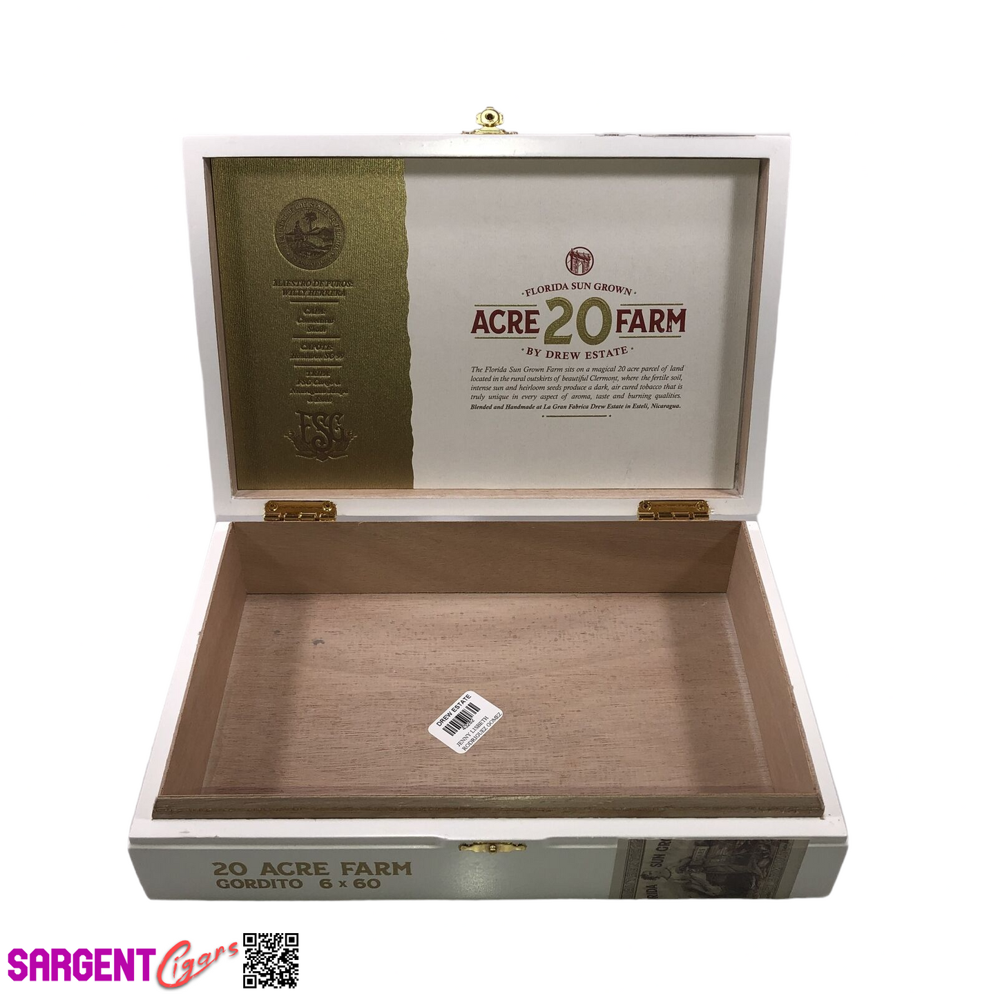 20 Acre Farm Gordito Empty Wooden Cigar Box 10.75x7x2.5