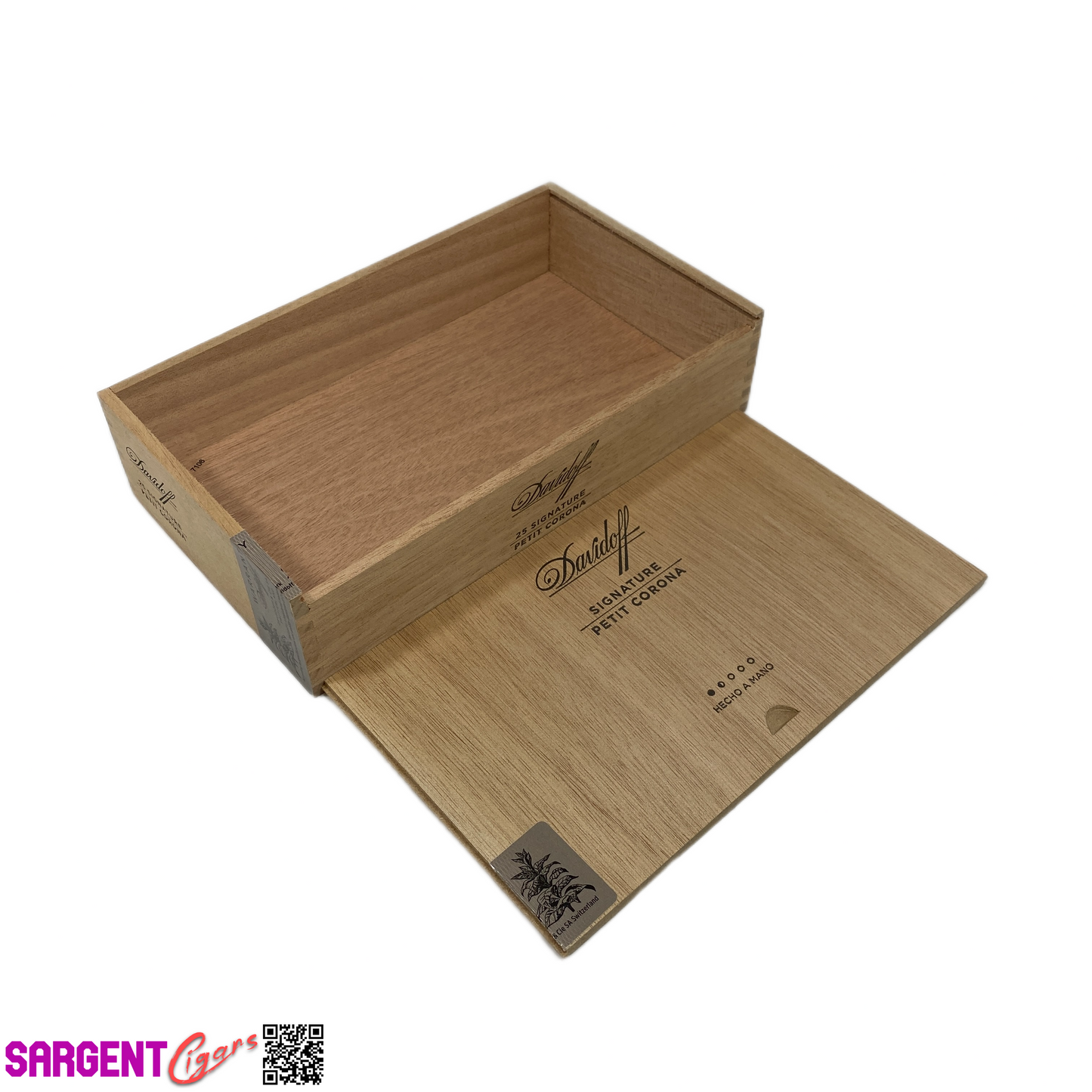 Davidoff Signature Petit Corona Empty Wooden Cigar Box 9x5.25x2.25