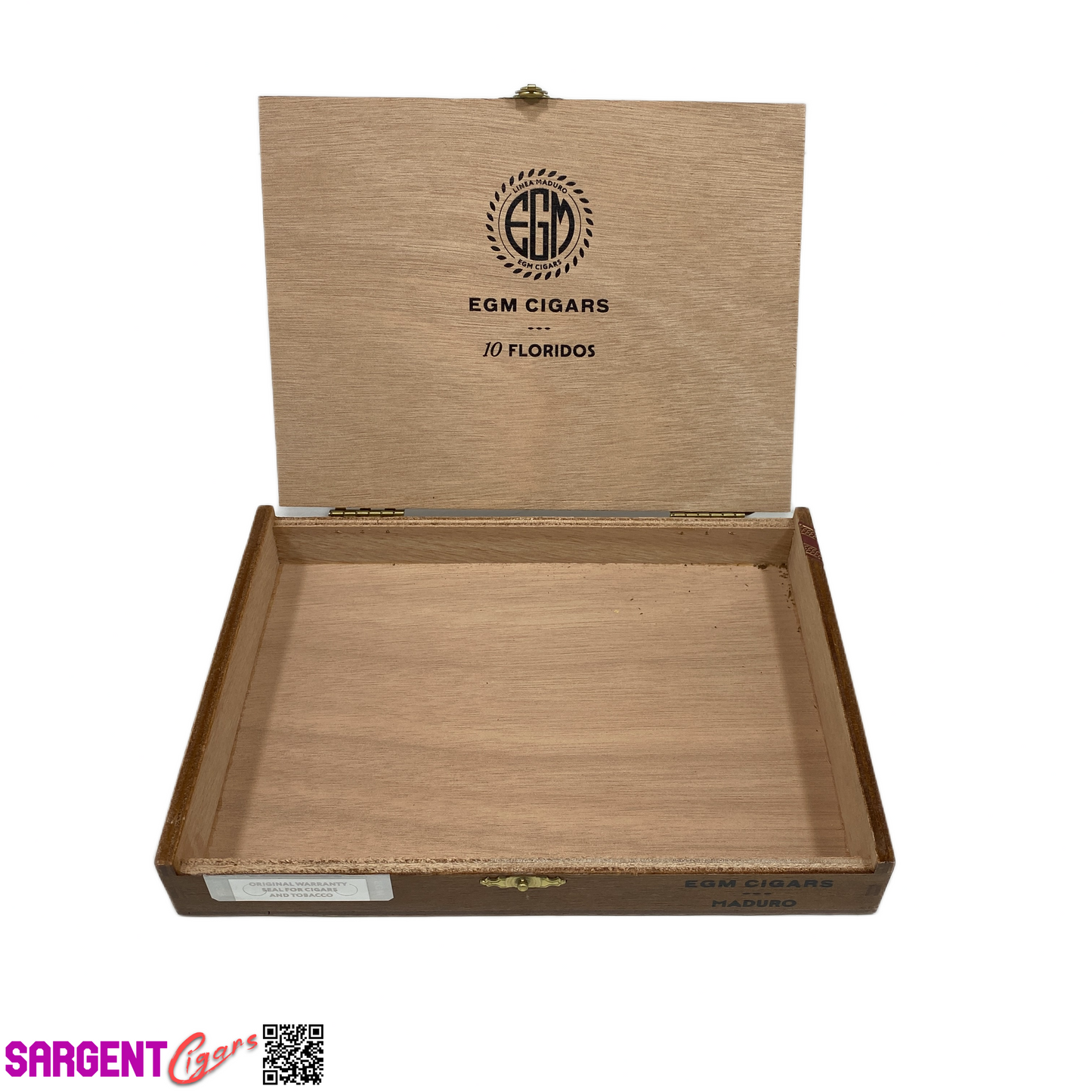 EGM Maduro Floridos Empty Wooden Cigar Box 8.75x6.25x1.25