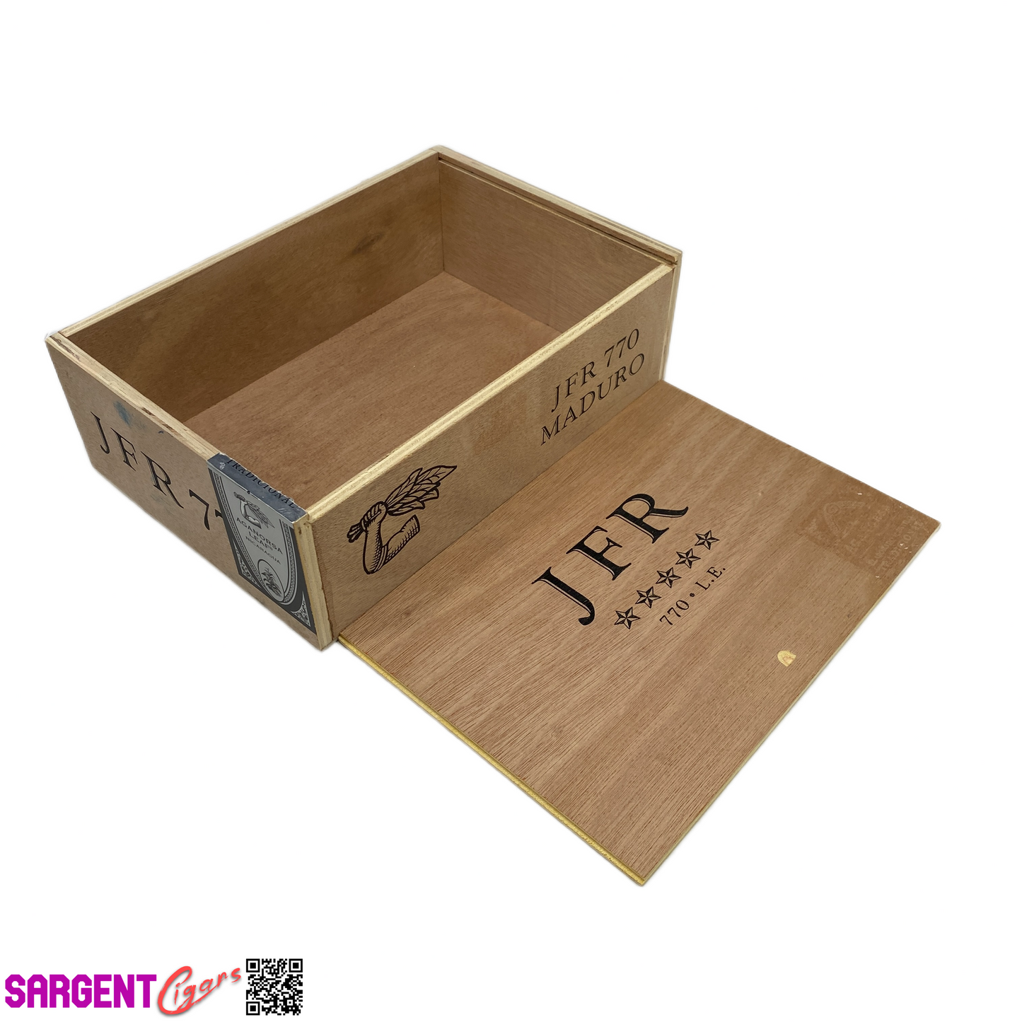 JFR Maduro 770 Empty Wooden Cigar Box 11.5x8x3.5