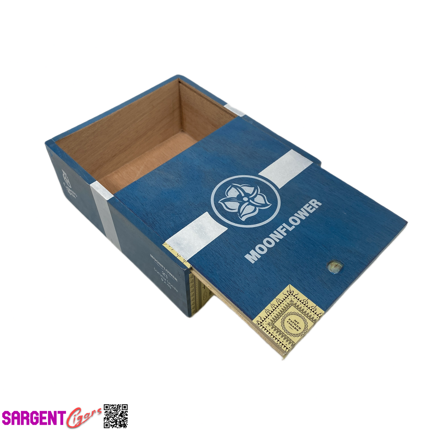 Crowned Heads Moonflower Corona Gorda Empty Wooden Cigar Box 5.75x6.75x2.5