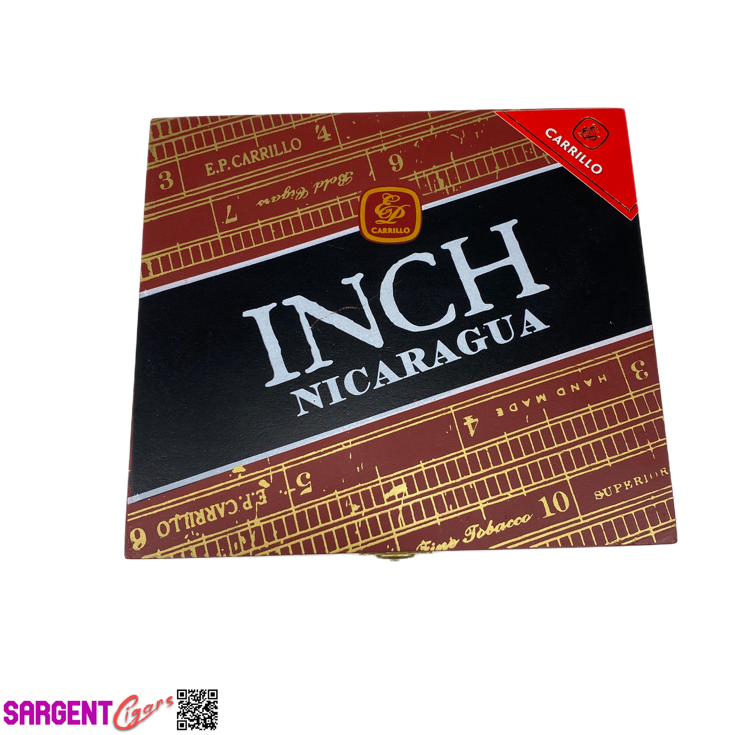 Ep Carrillo Inch No62 Empty Wooden Cigar Box 7x6.25x4.25