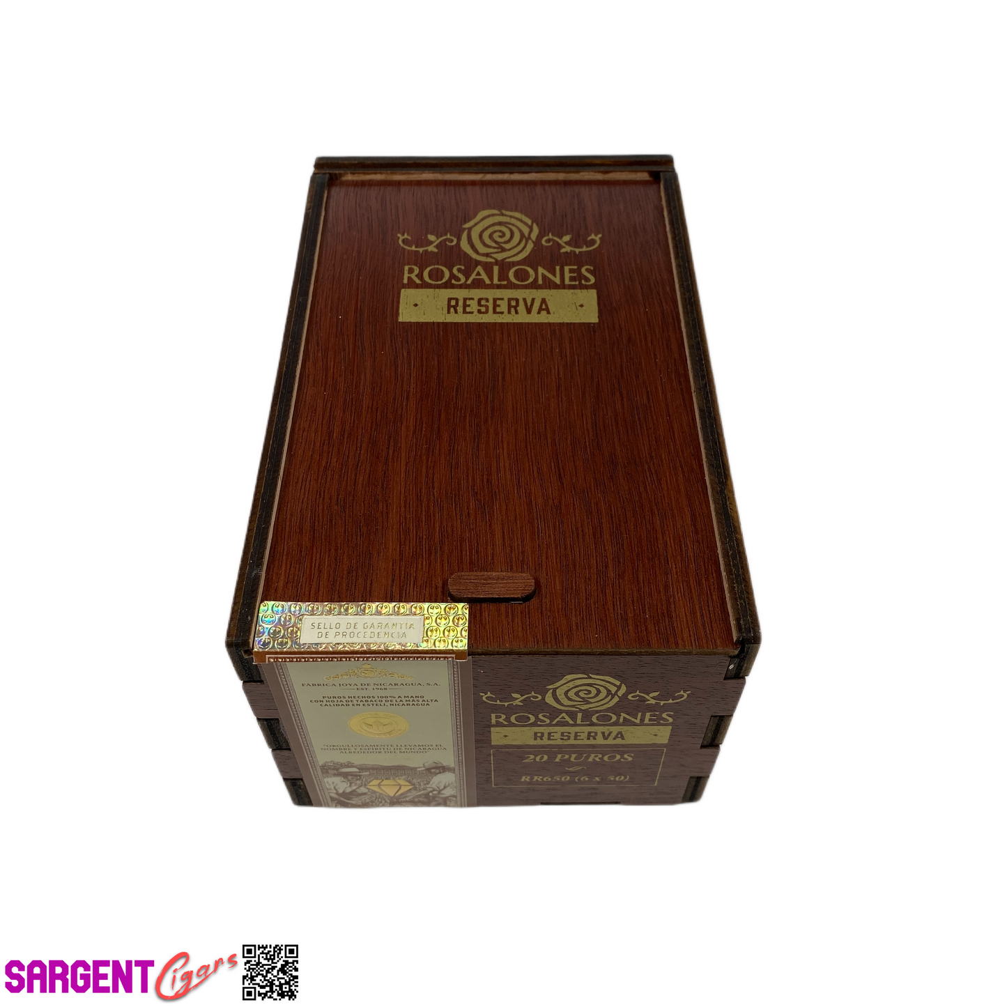 Rosalones Reserva RR650 Empty Wooden Cigar Box 4.5x7x3.5
