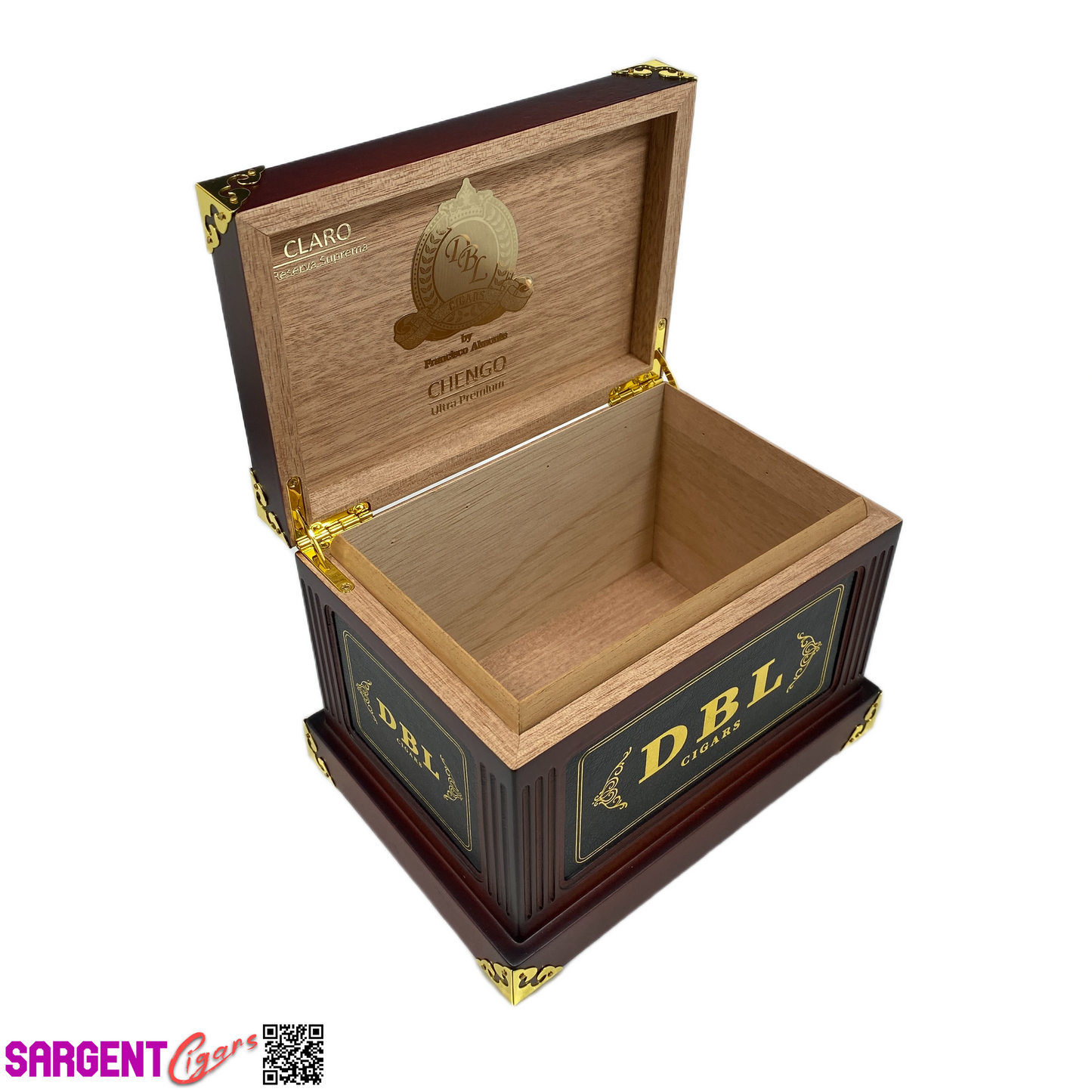 DBL Chengo Claro Empty Wooden Cigar Box 7.75x5x5.5