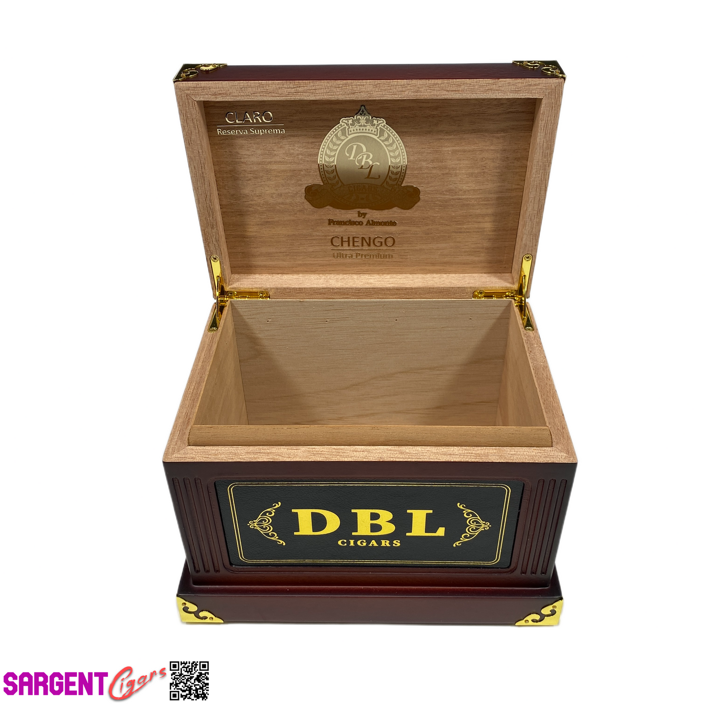 DBL Chengo Claro Empty Wooden Cigar Box 7.75x5x5.5