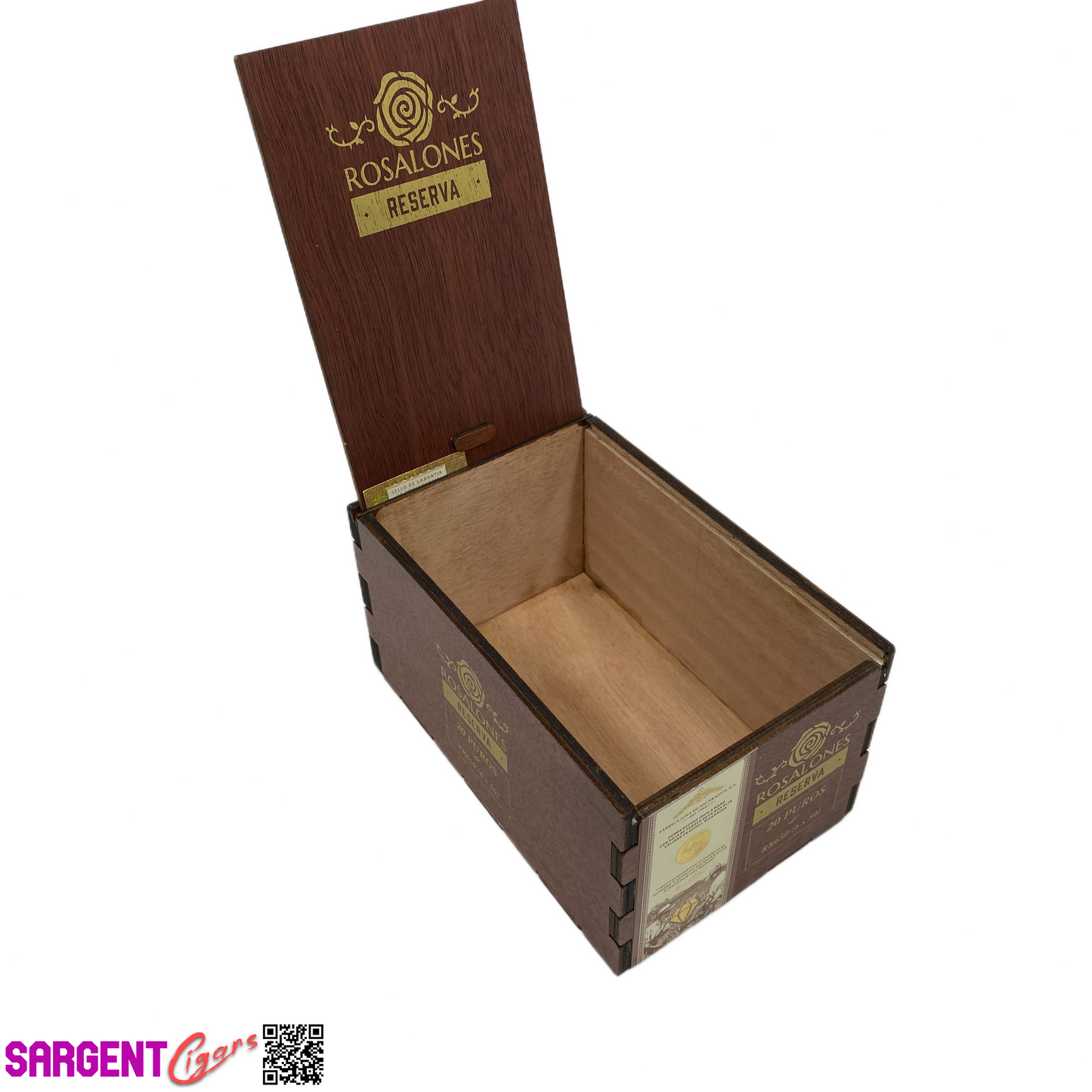 Rosalones Reserva RR650 Empty Wooden Cigar Box 4.5x7x3.5