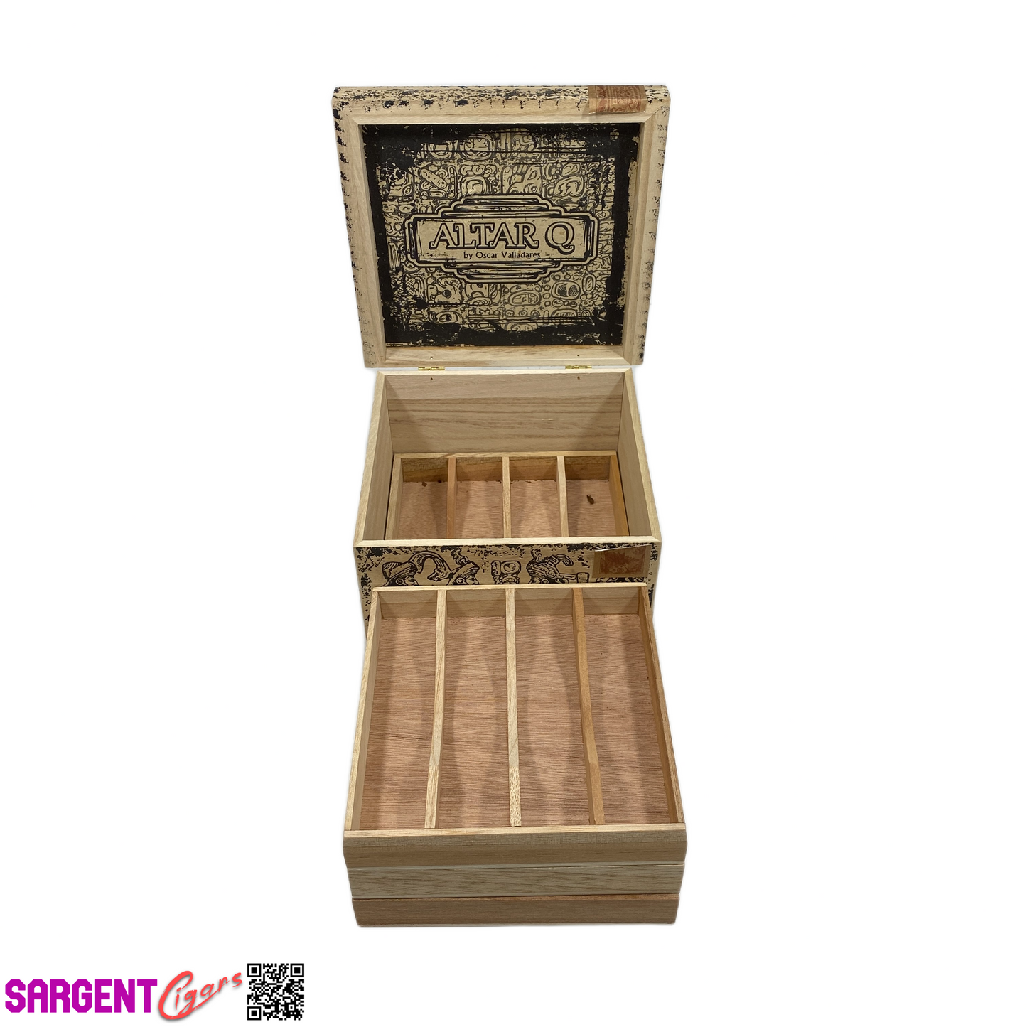 Oscar Valladares Altar Q Empty Wooden Cigar Box 8x7.5x5.5