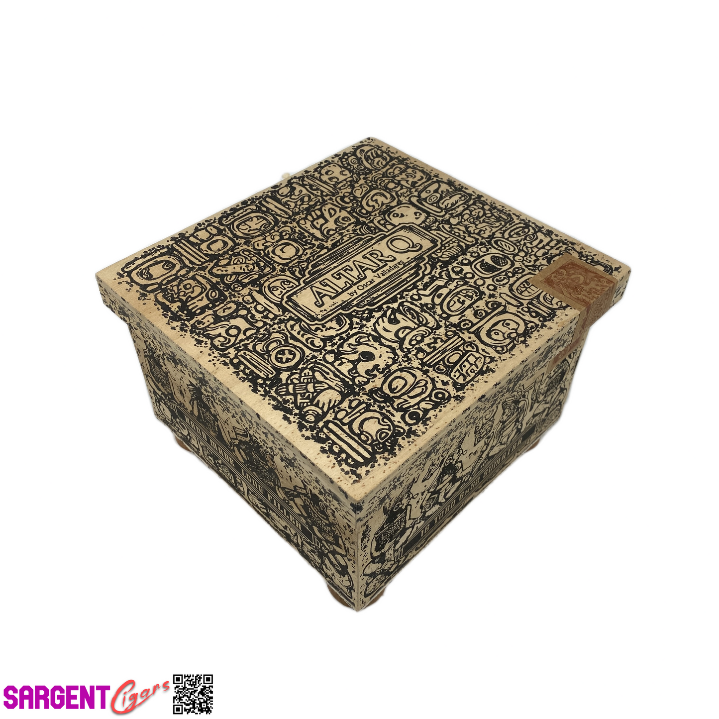 Oscar Valladares Altar Q Empty Wooden Cigar Box 8x7.5x5.5
