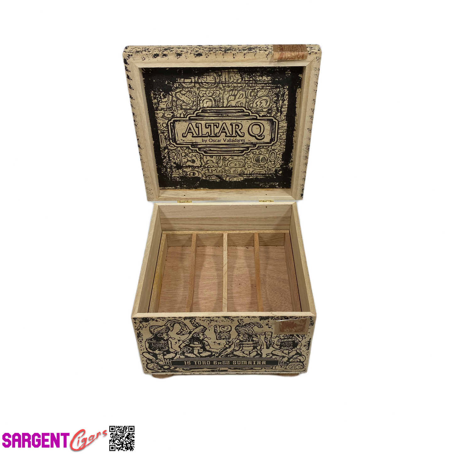 Oscar Valladares Altar Q Empty Wooden Cigar Box 8x7.5x5.5