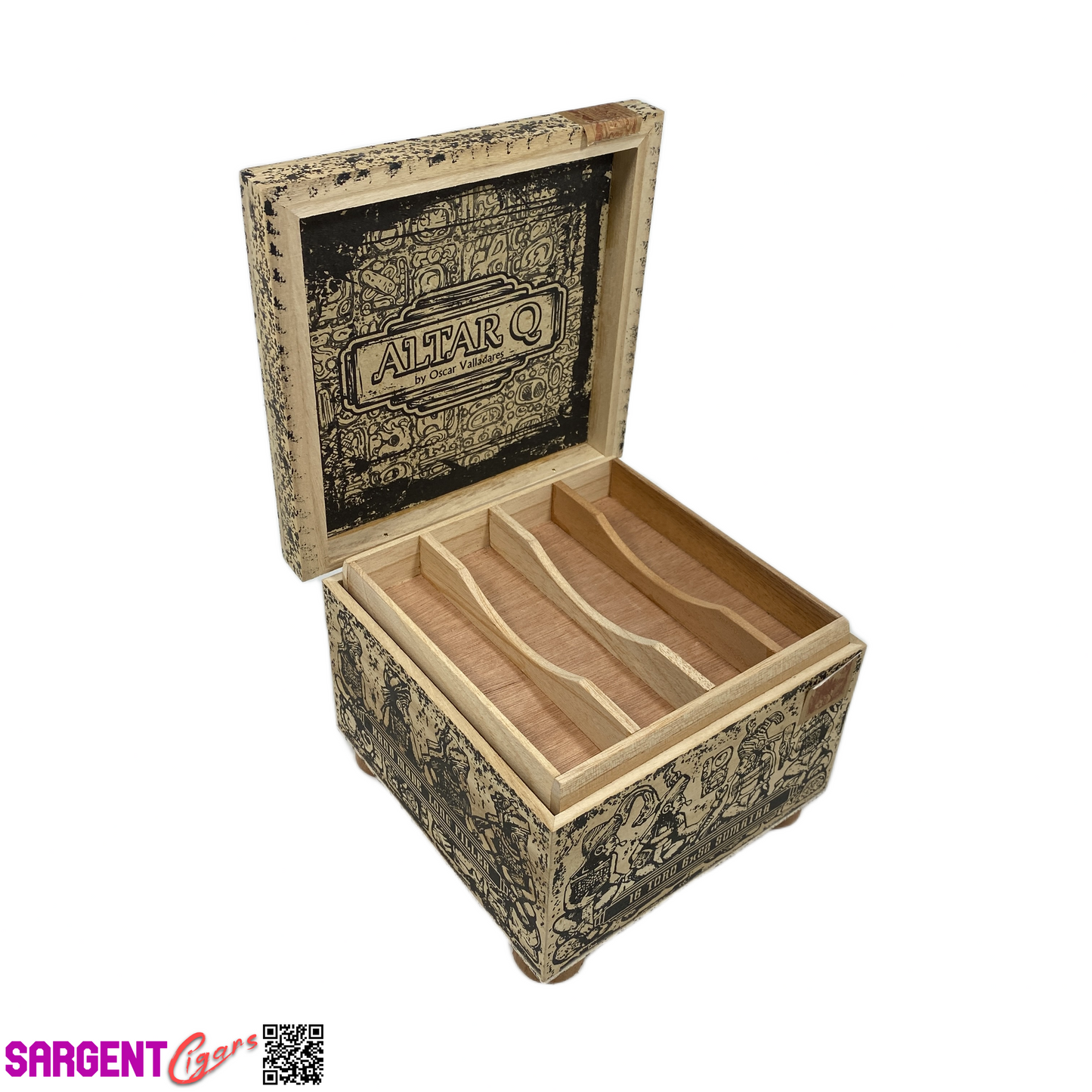 Oscar Valladares Altar Q Empty Wooden Cigar Box 8x7.5x5.5