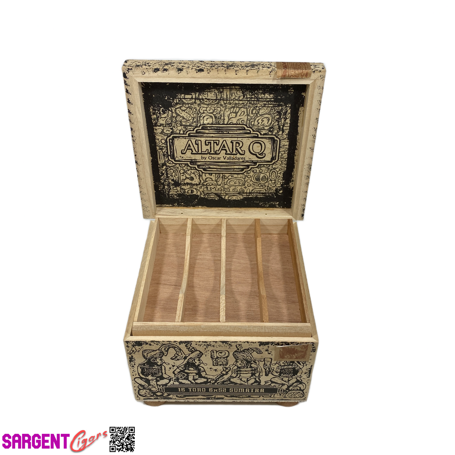 Oscar Valladares Altar Q Empty Wooden Cigar Box 8x7.5x5.5