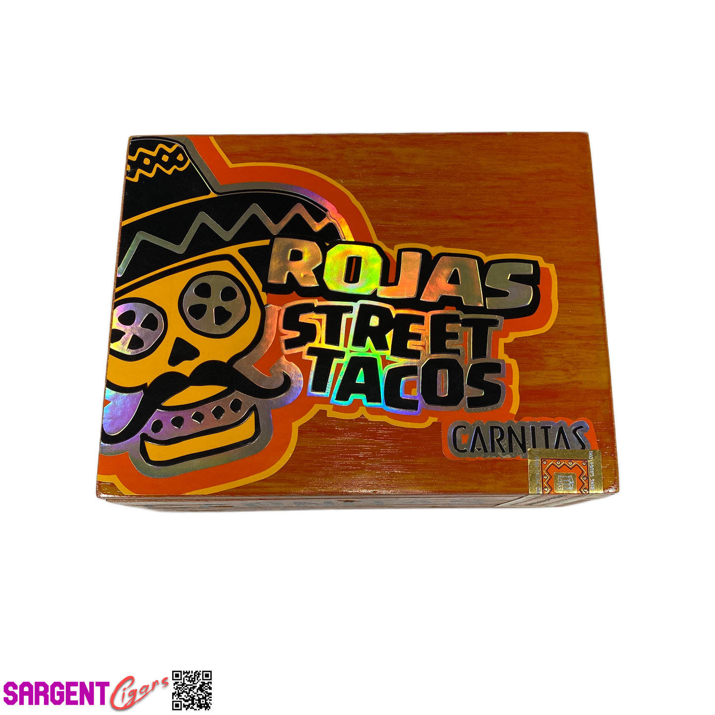 Rojas Street Tacos Carnitas Robusto Empty Wooden Cigar Box 7.5x6x3.5