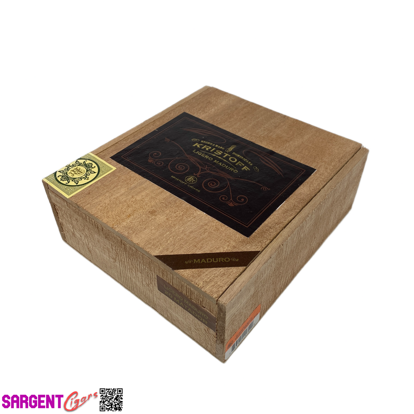 Kristoff Maduro Matator Empty Wooden Cigar Box 7.75x8.75x3
