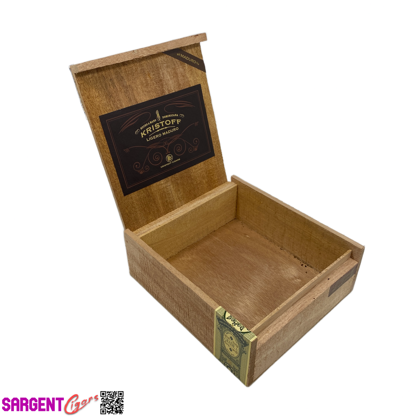 Kristoff Maduro Matator Empty Wooden Cigar Box 7.75x8.75x3