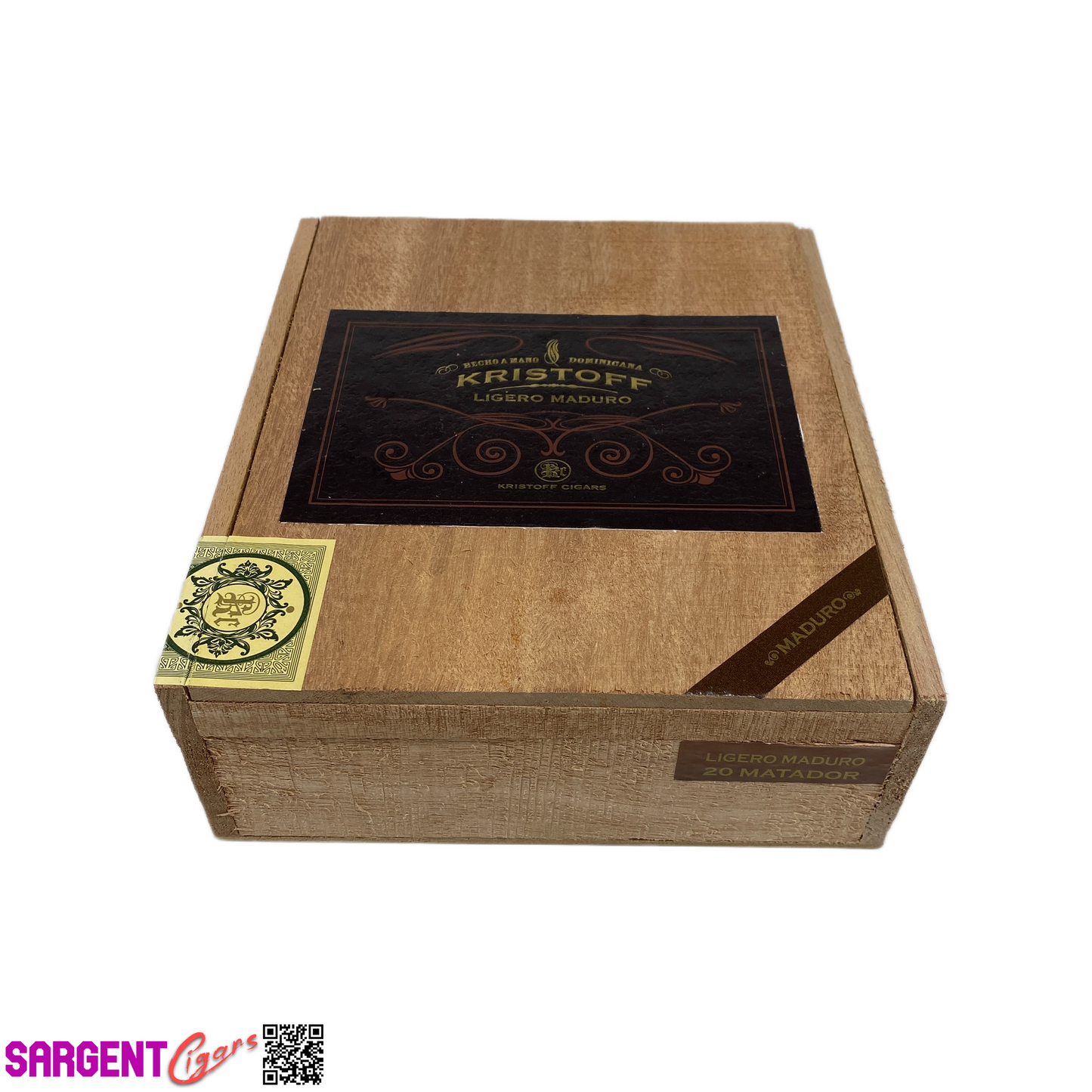 Kristoff Maduro Matator Empty Wooden Cigar Box 7.75x8.75x3