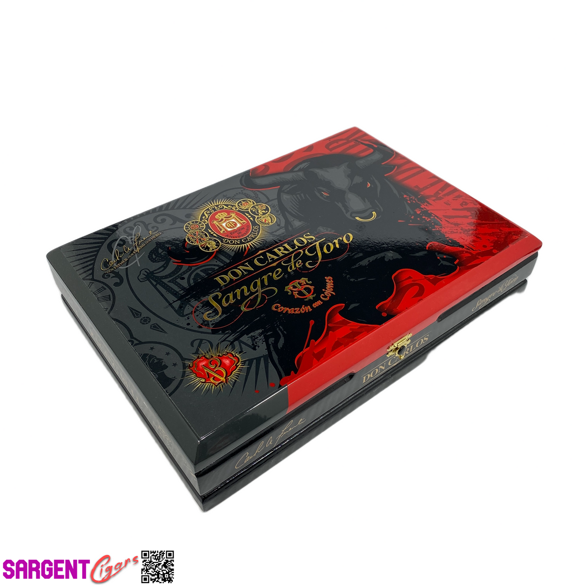 Arturo Fuente Don Carlos Raging Bull Empty Wooden Cigar Box 13.5x9.5x2.75