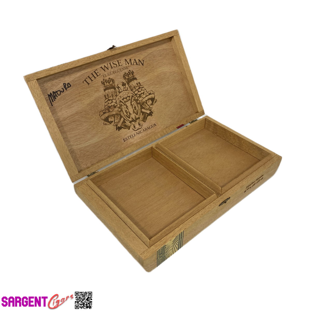 The Wise Man Macho Raton Empty Wooden Cigar Box 12x6.75x2