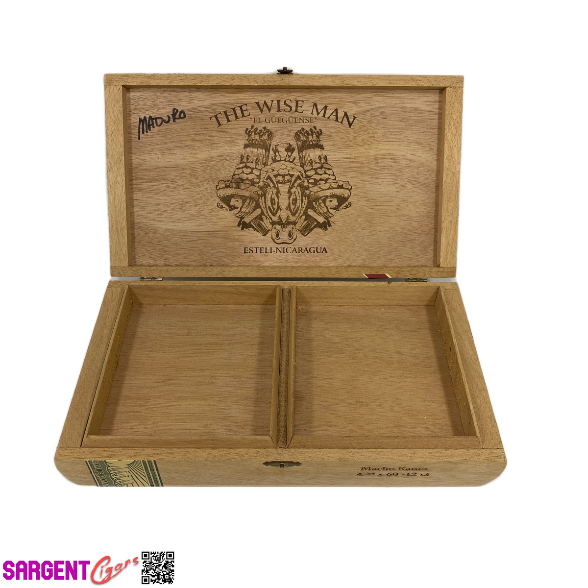 The Wise Man Macho Raton Empty Wooden Cigar Box 12x6.75x2