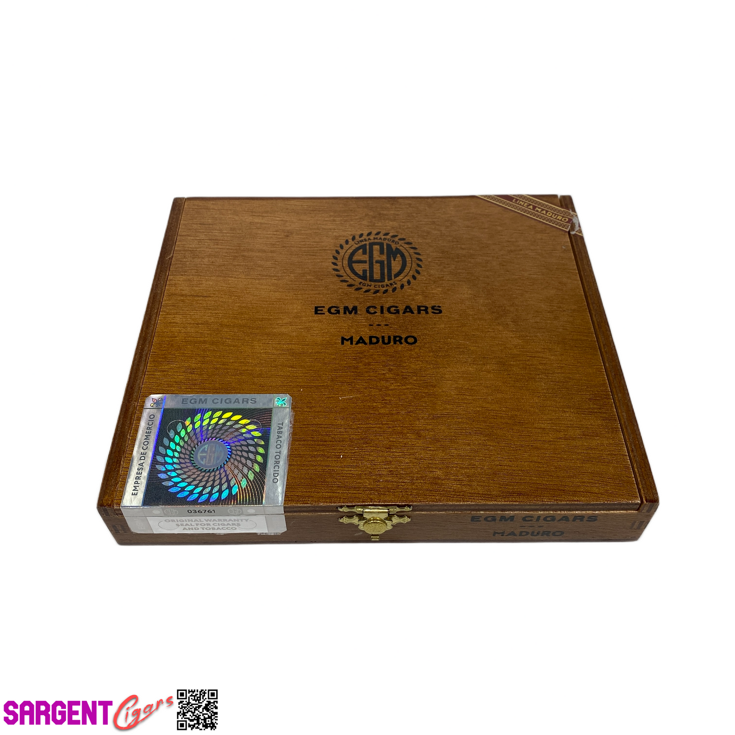 EGM Maduro Rios Empty Wooden Cigar Box 7.75x6.75x1.25