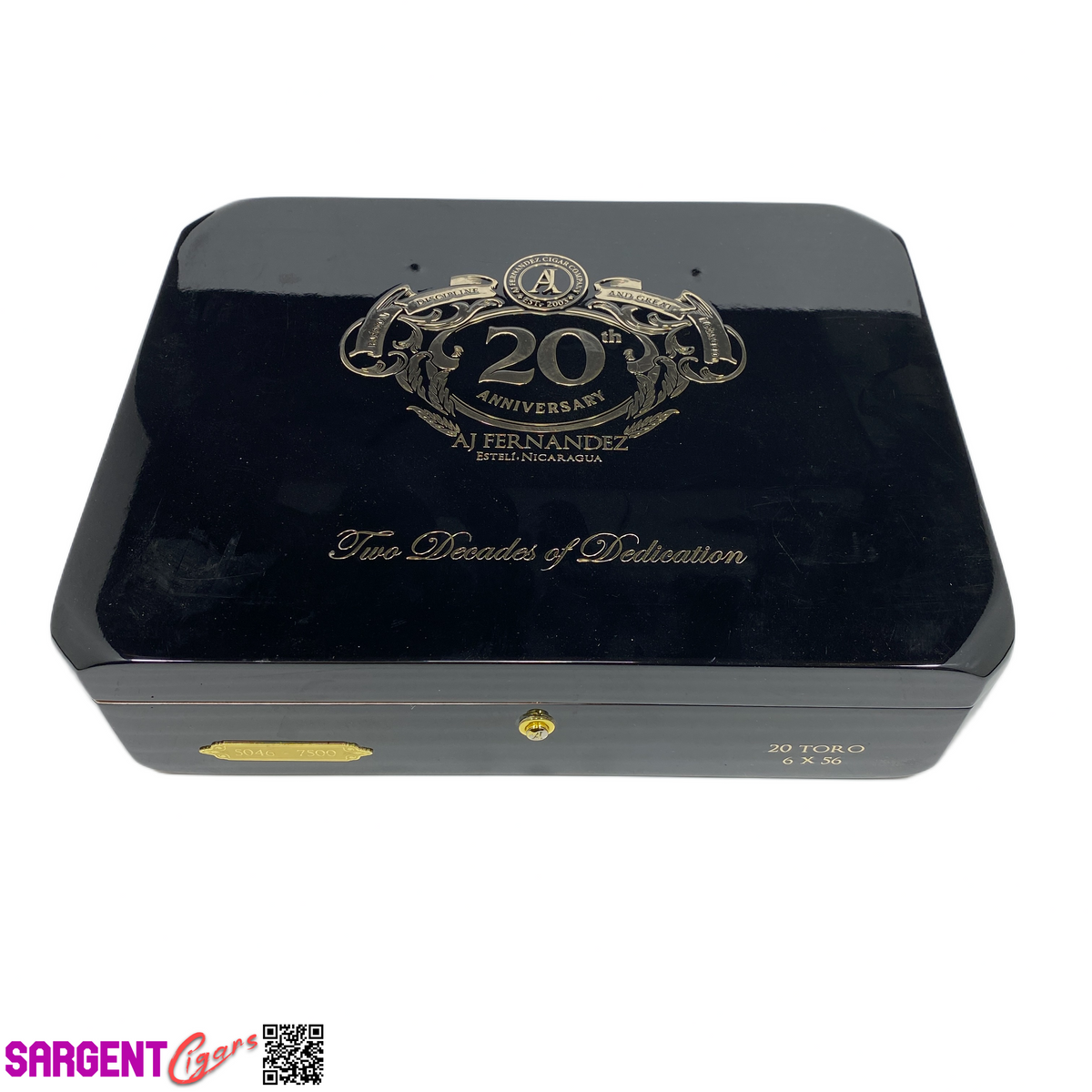 Aj Fernandez 20th Anniversary Toro Empty Wooden Cigar Box 10x7.75x2.5