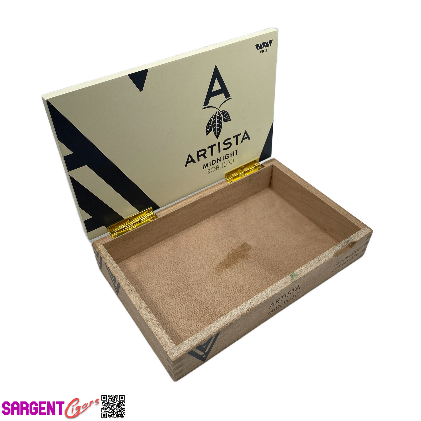 Artista Midnight Robusto Empty Wooden Cigar Box 9.5x6x2
