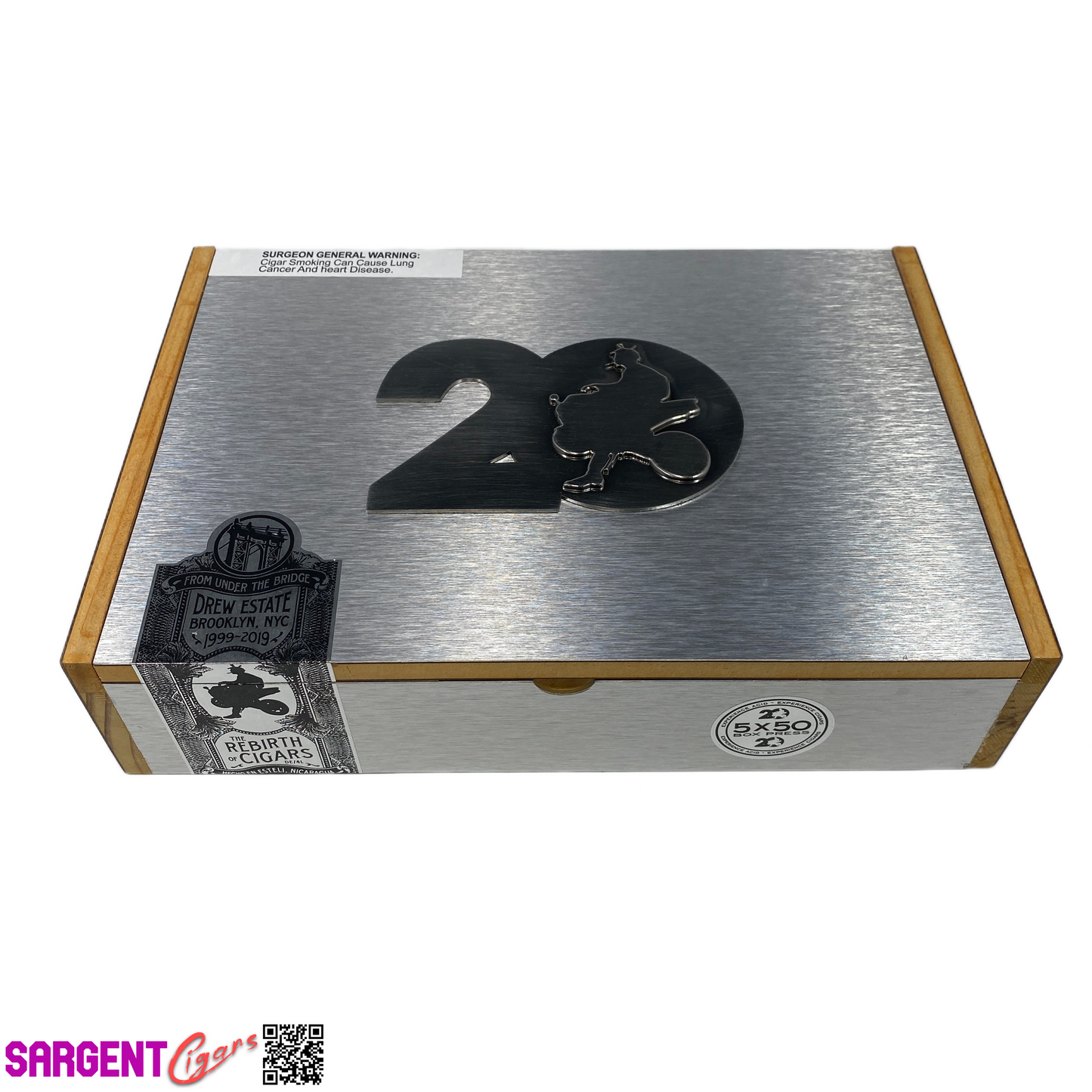 Acid 20th Anniversary Robusto Empty Wooden Cigar Box 10.25x7x2.5