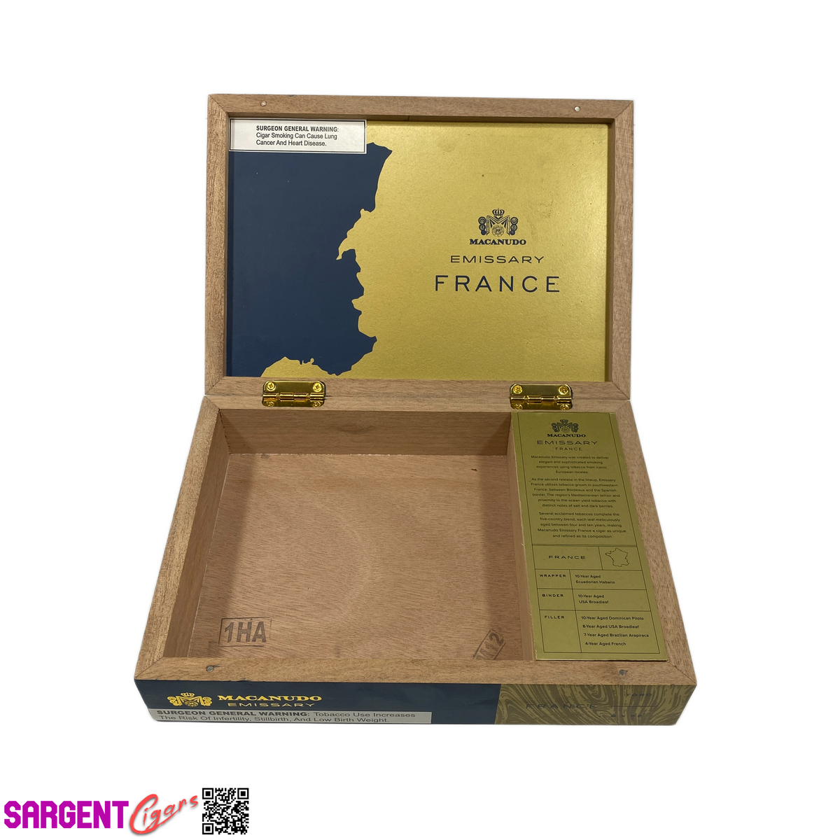 Macanudo Emissary Toro Empty Wooden Cigar Box 10x7x2.25