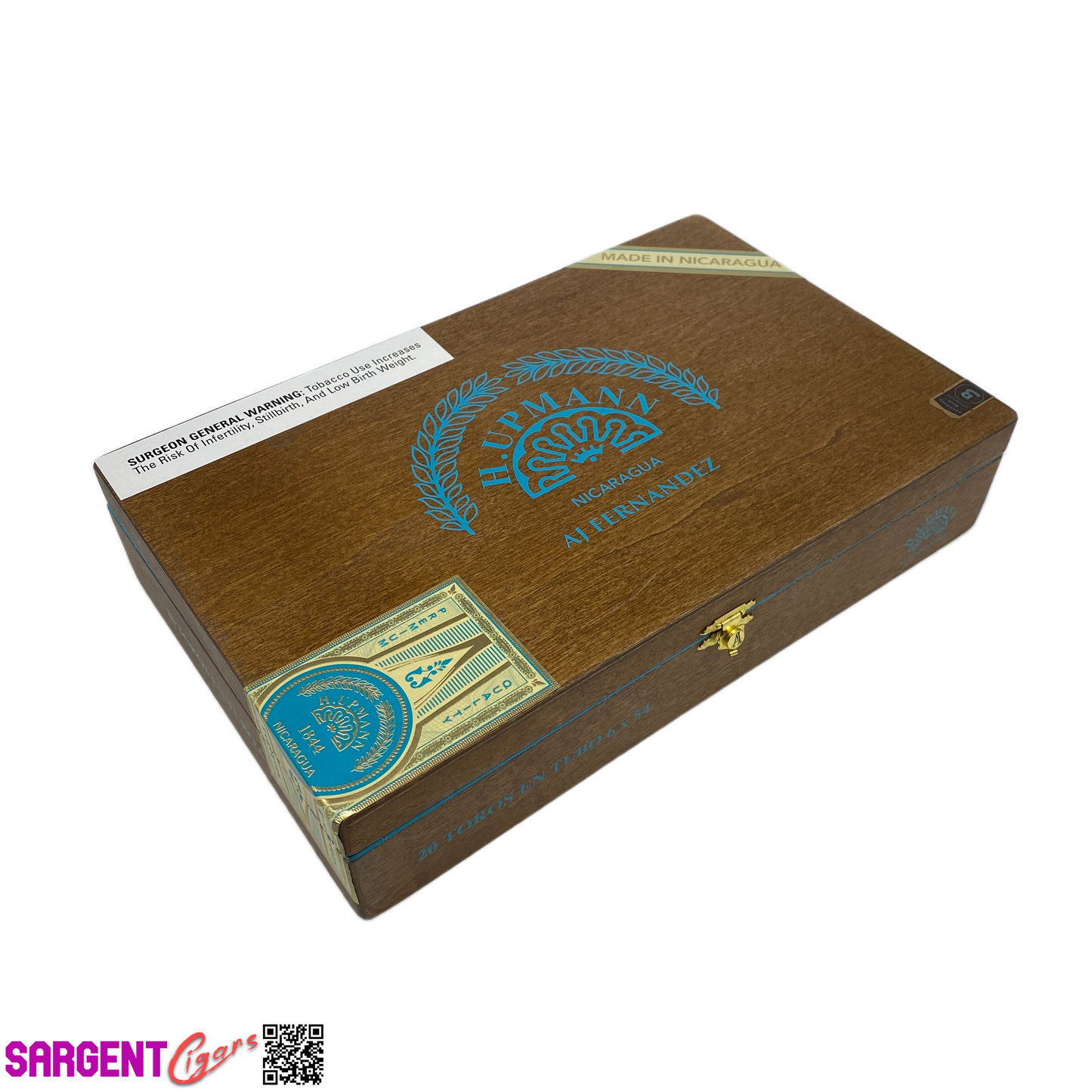 H Upmann Nicaragua Toro Tubo Empty Wooden Cigar Box 12x7.5x2.5