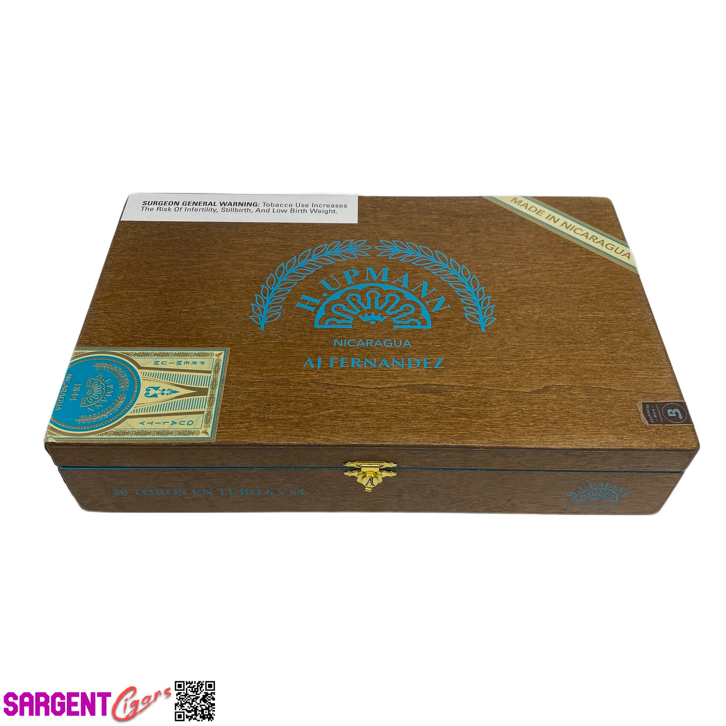 H Upmann Nicaragua Toro Tubo Empty Wooden Cigar Box 12x7.5x2.5