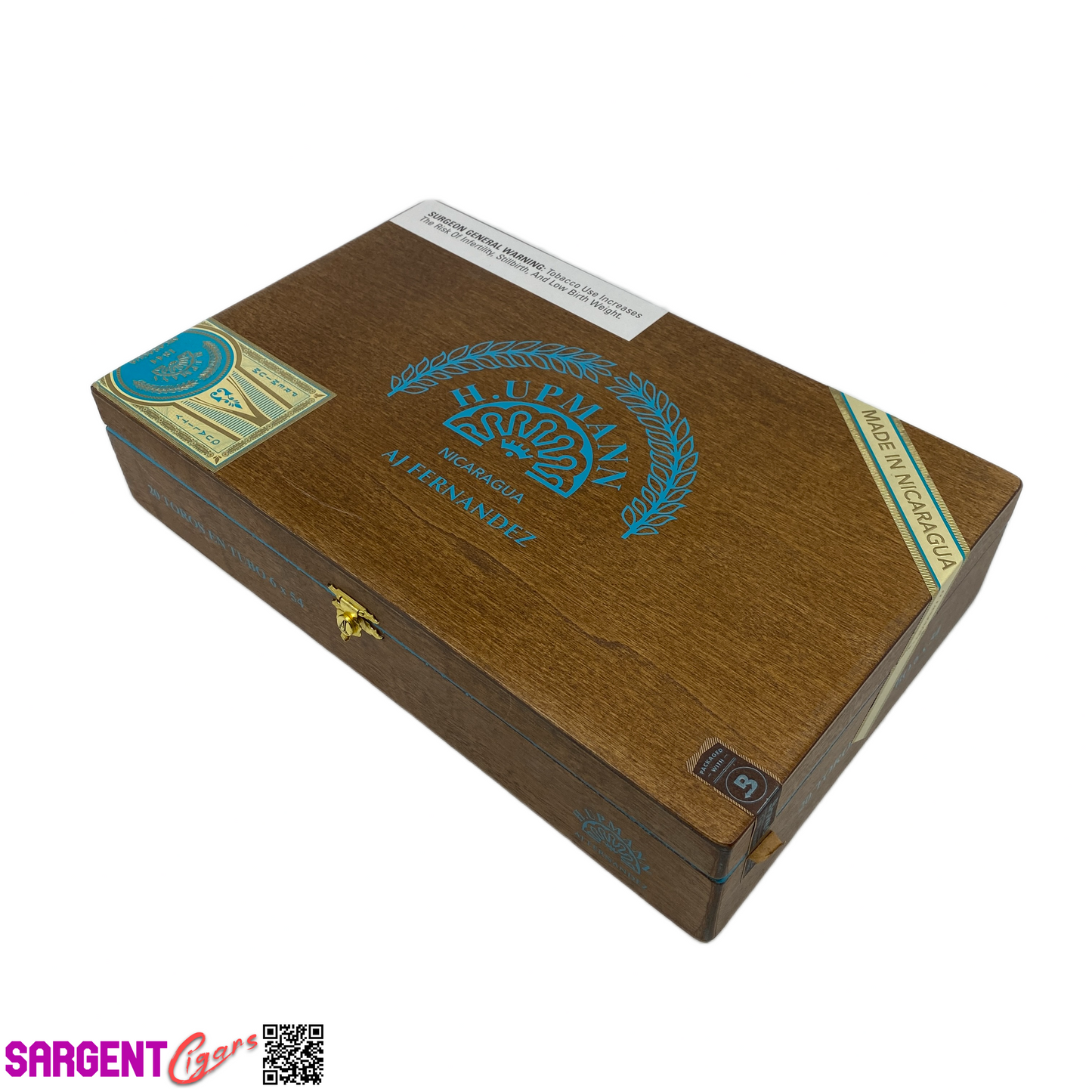 H Upmann Nicaragua Toro Tubo Empty Wooden Cigar Box 12x7.5x2.5