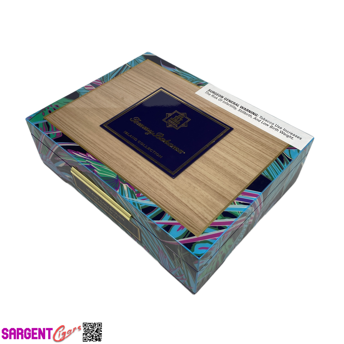 Tommy Bahama Island Collection Empty Wooden Cigar Box 10x7.5x3