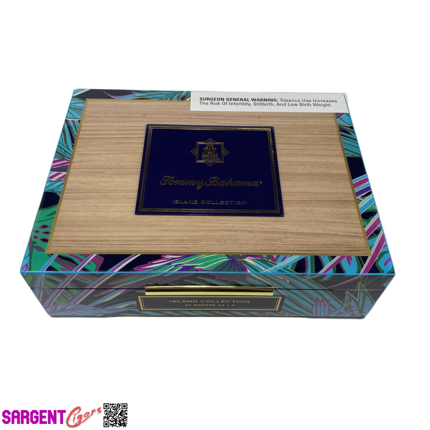 Tommy Bahama Island Collection Empty Wooden Cigar Box 10x7.5x3