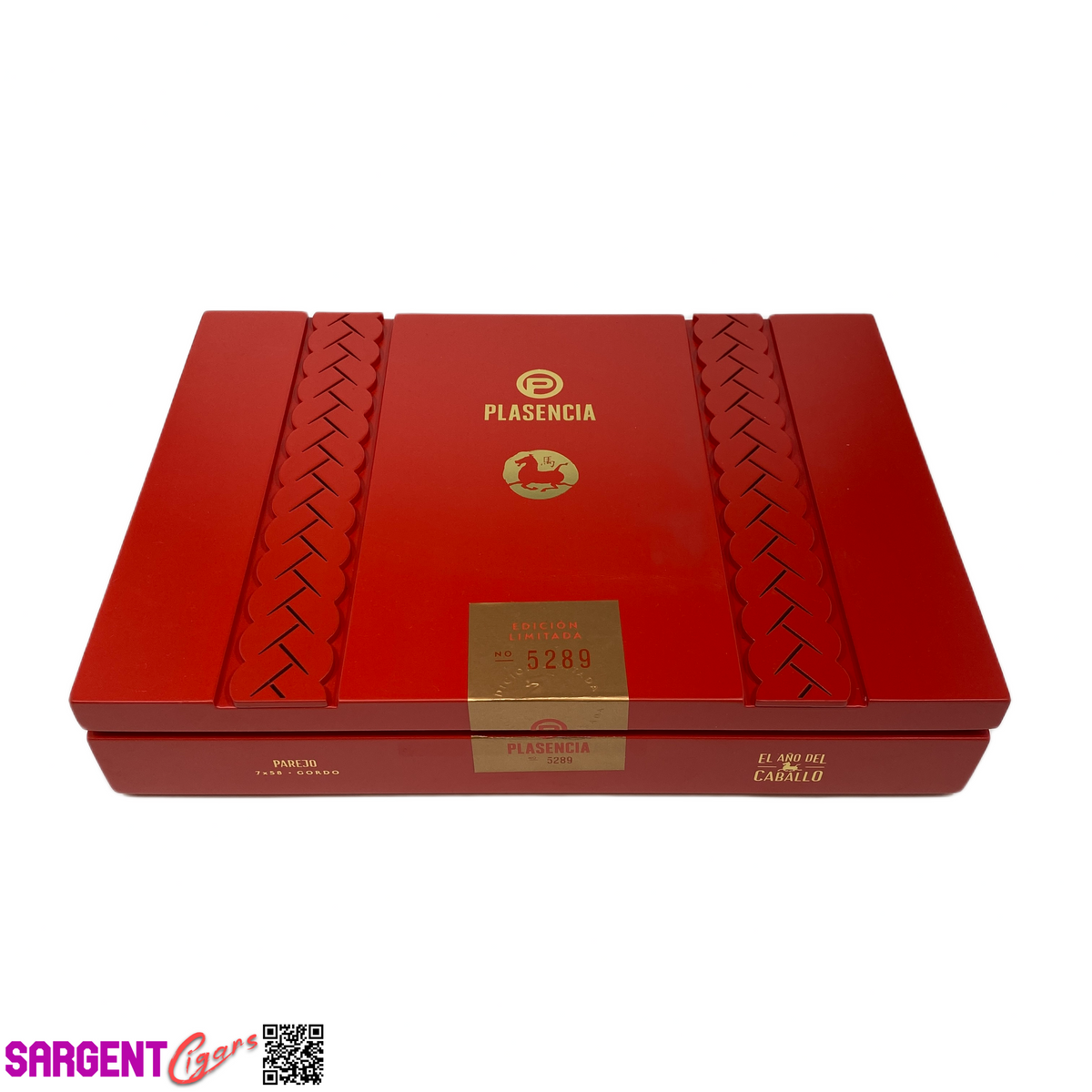 Plasencia El Ano Del Caballo Empty Wooden Cigar Box 12.5x9x2.5