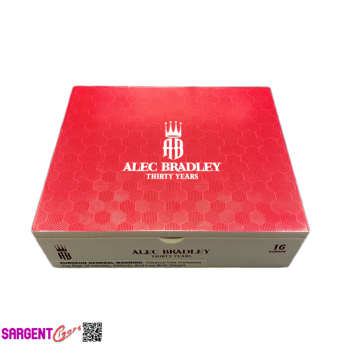 Alec Bradley 30 Years Gordo Empty Wooden Cigar Box 8.25x7x2.5