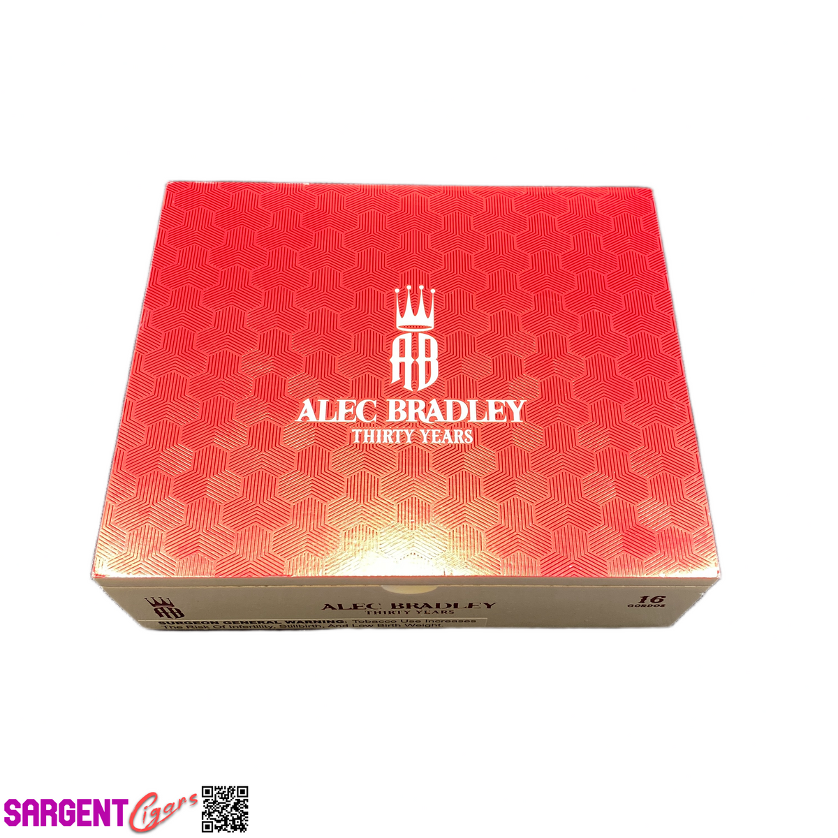 Alec Bradley 30 Years Gordo Empty Wooden Cigar Box 8.25x7x2.5