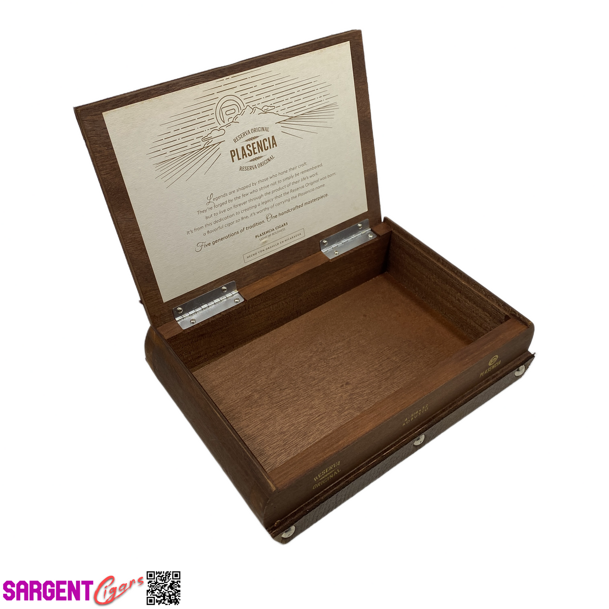 Plasencia Reserva Robusto Empty Wooden Cigar Box 9.25x6x2.5 (1)