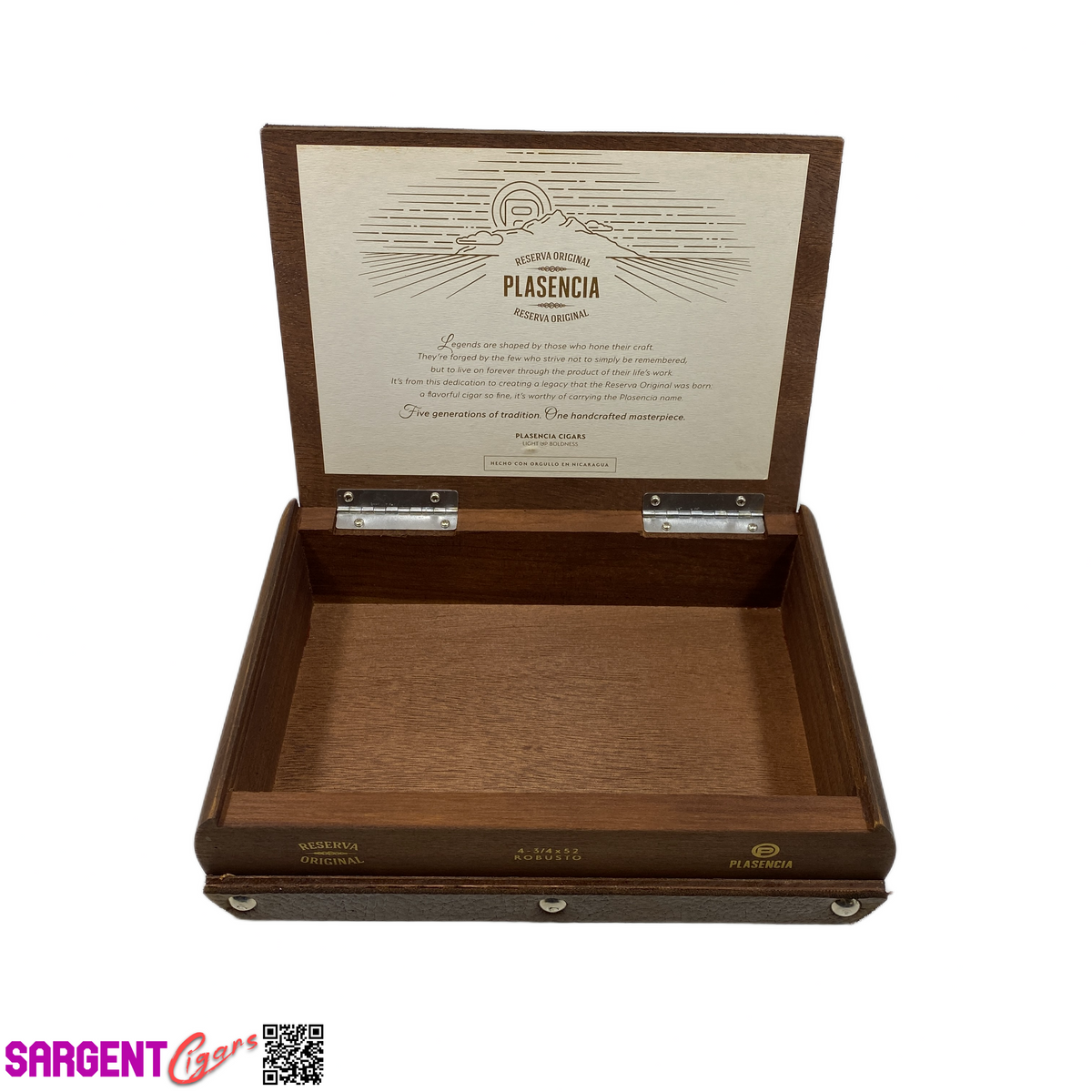 Plasencia Reserva Robusto Empty Wooden Cigar Box 9.25x6x2.5 (1)