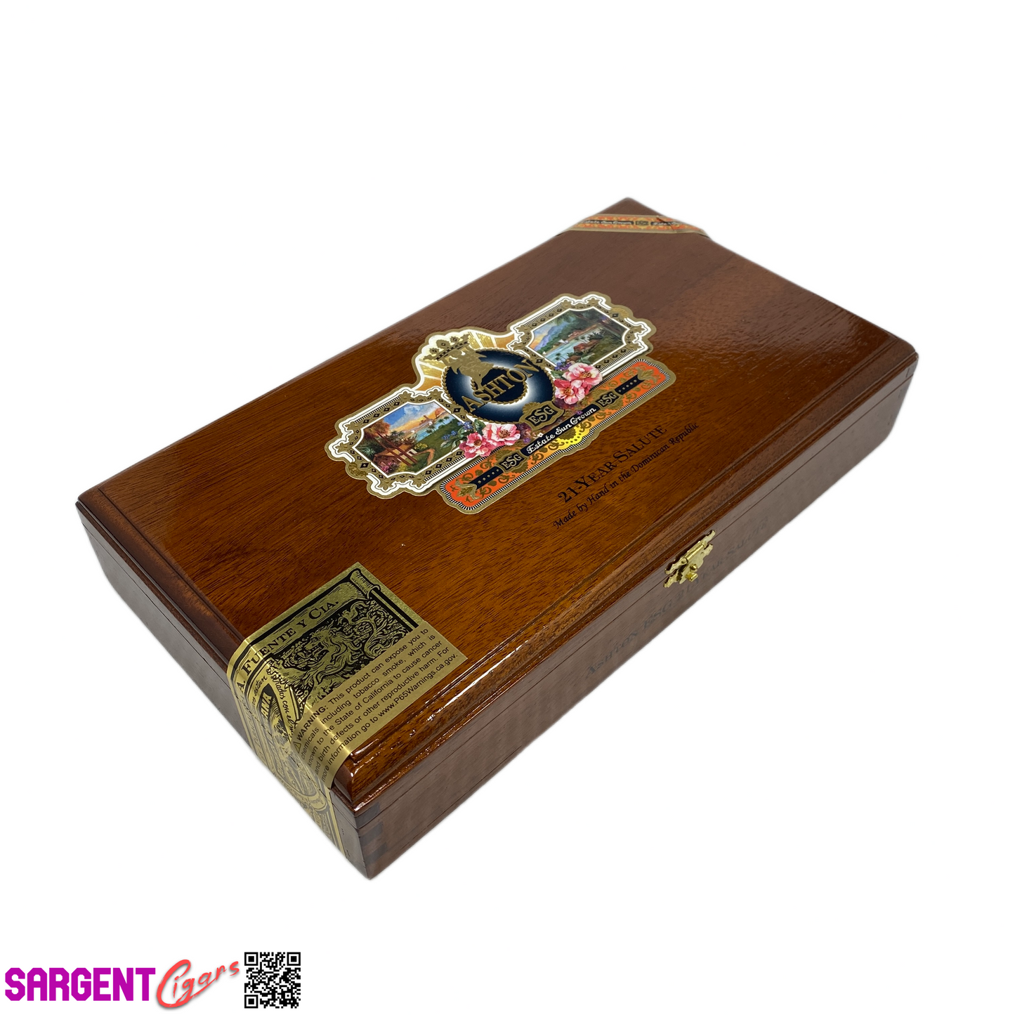 Ashton ESG 21 Year Salute Empty Wooden Cigar Box 11.25x6.25x2.25