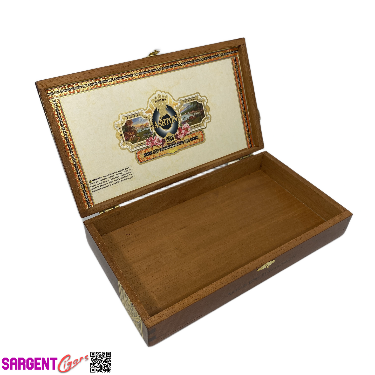 Ashton ESG 21 Year Salute Empty Wooden Cigar Box 11.25x6.25x2.25