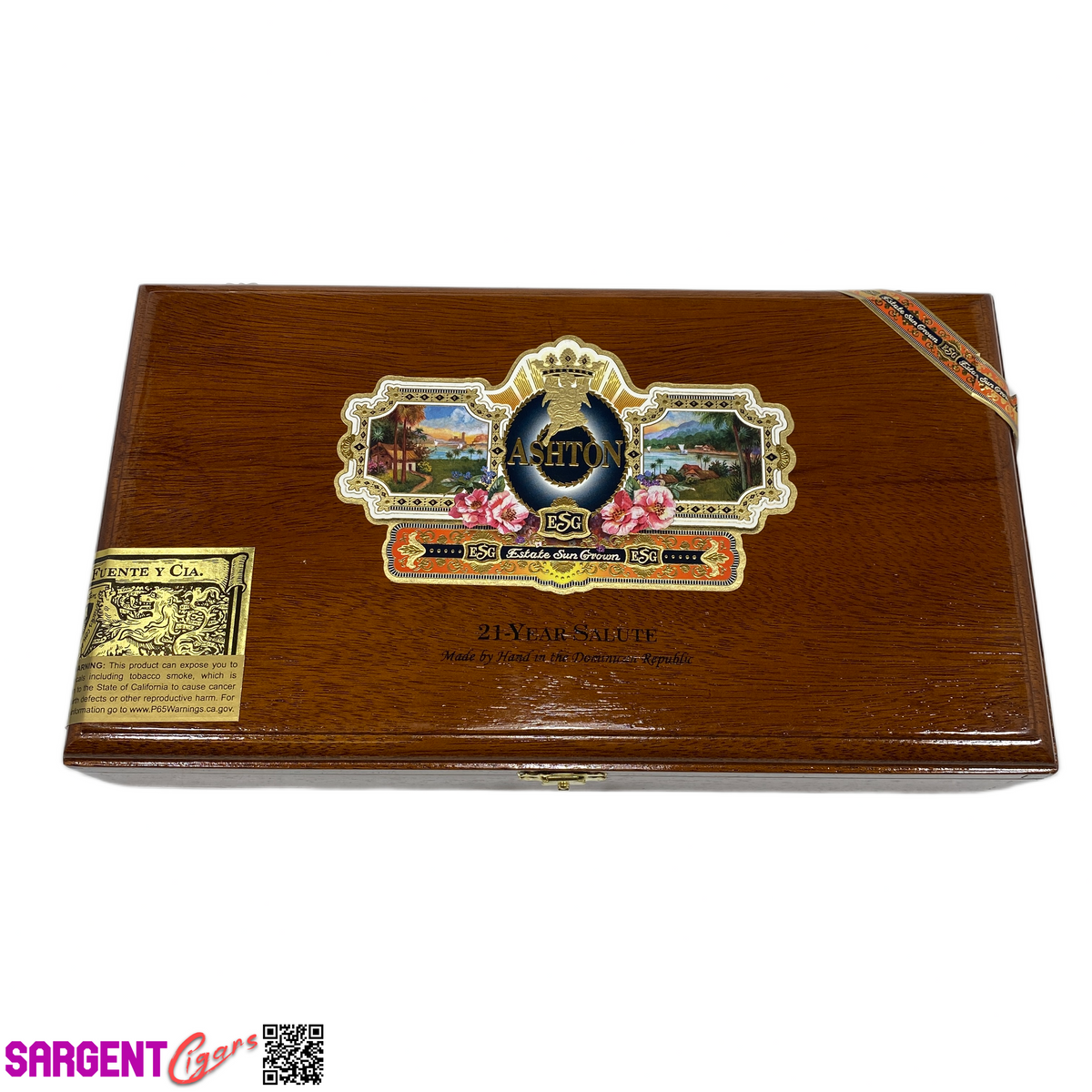 Ashton ESG 21 Year Salute Empty Wooden Cigar Box 11.25x6.25x2.25