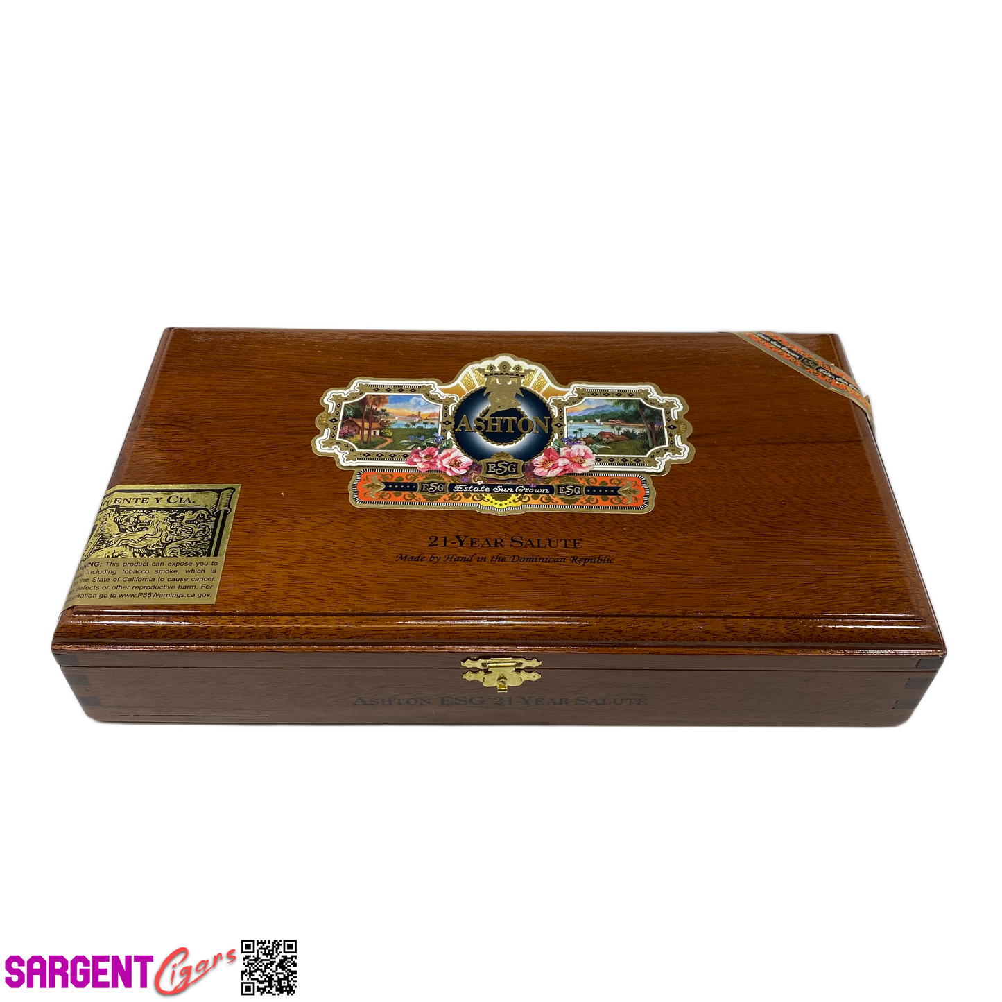Ashton ESG 21 Year Salute Empty Wooden Cigar Box 11.25x6.25x2.25