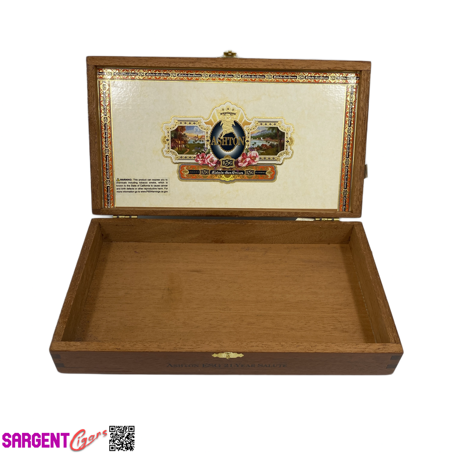 Ashton ESG 21 Year Salute Empty Wooden Cigar Box 11.25x6.25x2.25