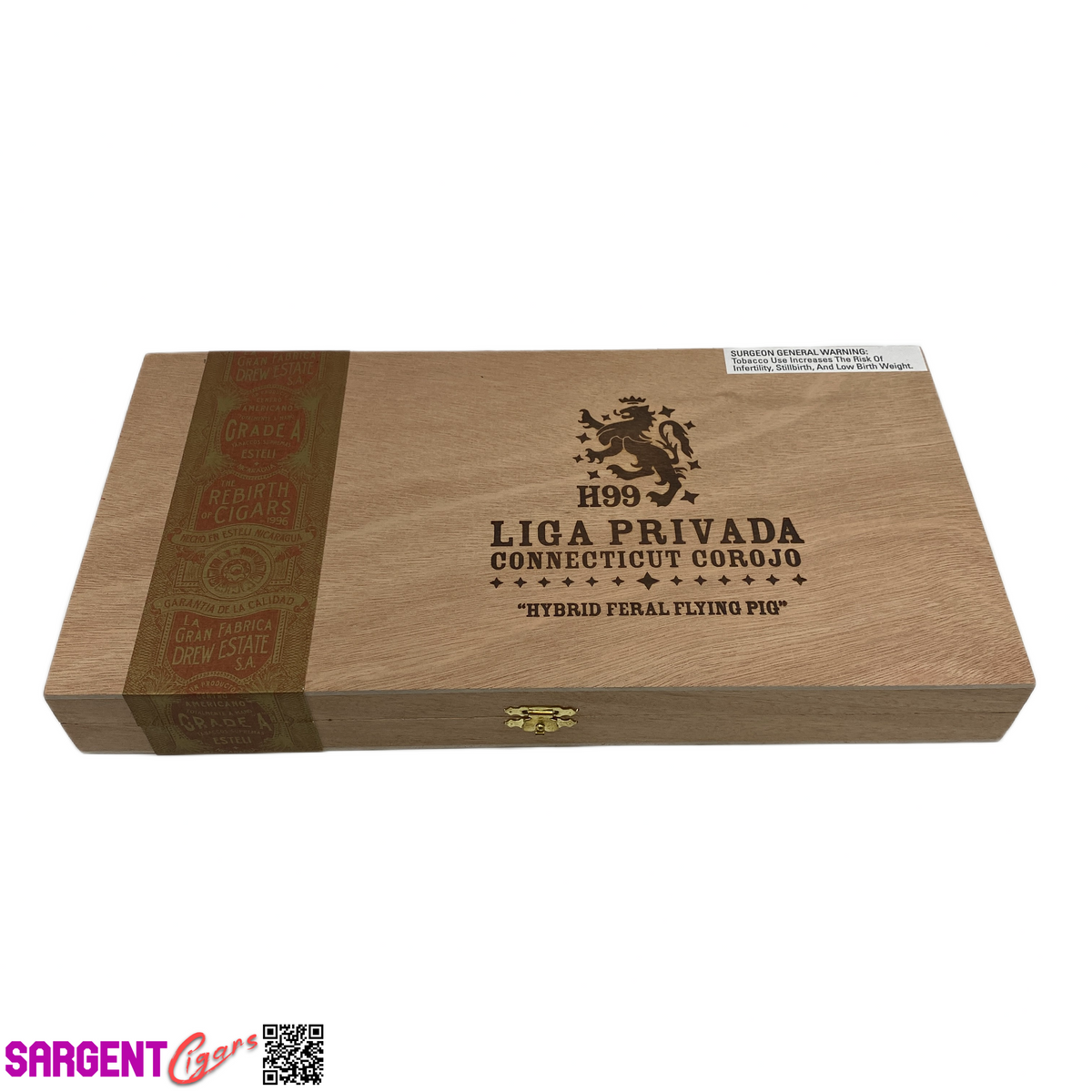 Liga Privada H99 Feral Flying Pig Empty Wooden Cigar Box 13.25x6.75x1.75