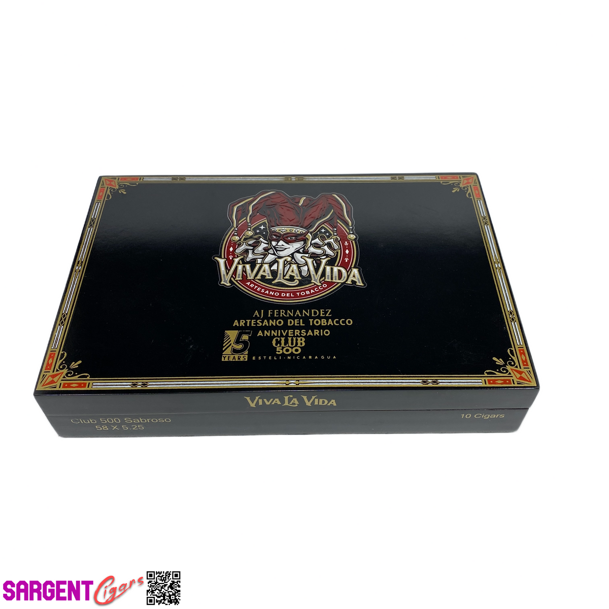 Viva La Vida Jester Sabroso Empty Wooden Cigar Box 10x6.5x1.75