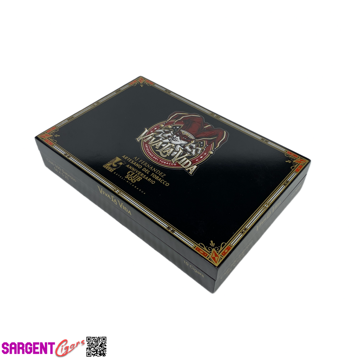 Viva La Vida Jester Sabroso Empty Wooden Cigar Box 10x6.5x1.75