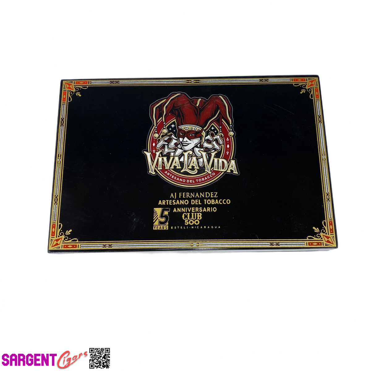 Viva La Vida Jester Sabroso Empty Wooden Cigar Box 10x6.5x1.75