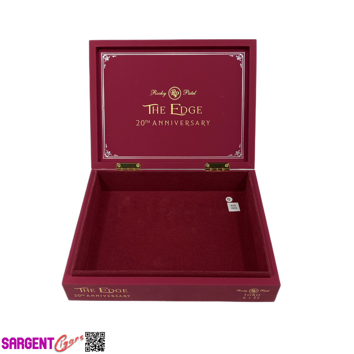 Rocky Patel Edge 20th Toro Empty Wooden Cigar Box 9.25x7.25x2.25