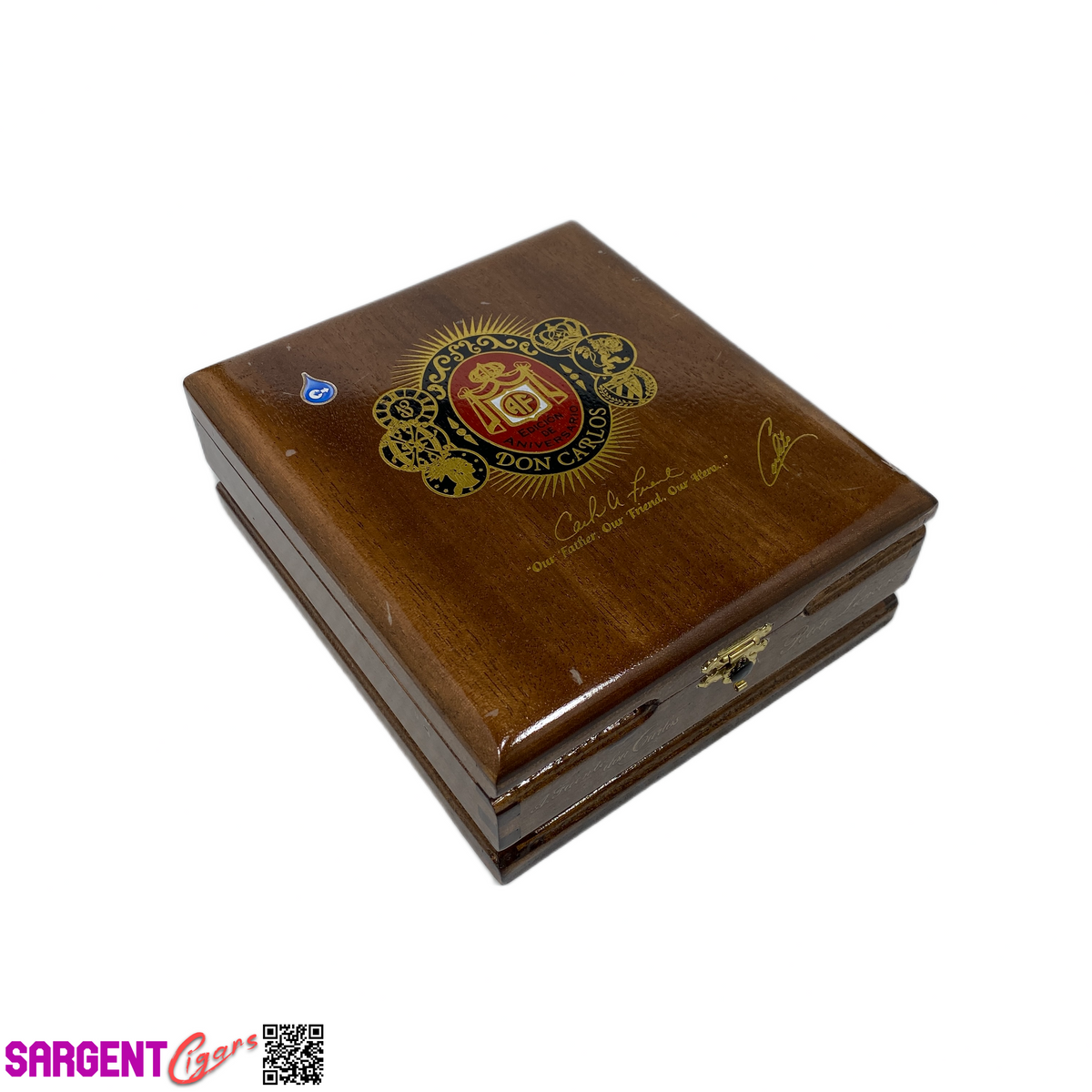 Arturo Fuente Don Carlos Petite Lancero Empty Wooden Cigar Box 6.25x7x2.5