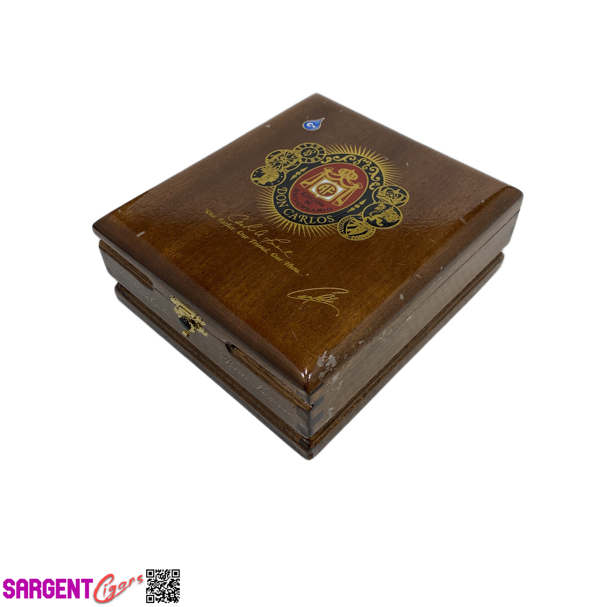Arturo Fuente Don Carlos Petite Lancero Empty Wooden Cigar Box 6.25x7x2.5
